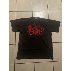 Vintage Kansas City Chiefs Shirt Mens L Black NFL Football Tee Team Rated 90s